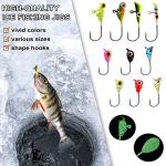 PLUSINNO Ultralight Winter Ice Fishing Rod Reel Combo 26/27/28 inch. Medium Light Fast Action Multi-Species Spinning Ice Fishing Pole Tackle Walleye Perch Panfish Bluegill -C