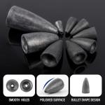 Alwonder 30-Pack Bullet Fishing Sinkers Worm Weights Sinkers Bass Fishing Carolina Rig Texas Rig Slip Sinker Sliding Lead Weight Saltwater Freshwater Punch Shot 1/8oz