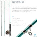 Martin Complete Fly Fishing Rod and Reel Combo Kit, 5/6-Weight 8-Foot 3-Piece Moderate Action Fiberglass Rod, Single Action Rim Control Reel, 6-Weight Line, 6-Piece Fly Assortment, Brown/Green