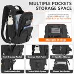 GMAK Fishing Backpack Tackle Sling Bag, Tactical Fishing Tackle Backpack with Rod & Gear Holder, Lightweight Outdoor Water-Resistant Tackle Gear Pack Shoulder Bags for Men Women, Black