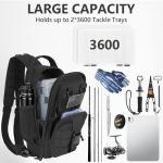 GMAK Fishing Backpack Tackle Sling Bag, Tactical Fishing Tackle Backpack with Rod & Gear Holder, Lightweight Outdoor Water-Resistant Tackle Gear Pack Shoulder Bags for Men Women, Black