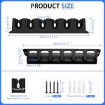 Cooltto Fishing Rod Holders Wall-Mounted 2 Pairs, Simple Deluxe Fishing Pole Holder & Rack Store up to 12 Rods or Combos for Garage & Boat (Vertical, Black)