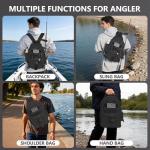 GMAK Fishing Backpack Tackle Sling Bag, Tactical Fishing Tackle Backpack with Rod & Gear Holder, Lightweight Outdoor Water-Resistant Tackle Gear Pack Shoulder Bags for Men Women, Black
