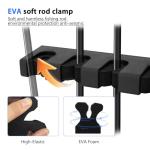 Cooltto Fishing Rod Holders Wall-Mounted 2 Pairs, Simple Deluxe Fishing Pole Holder & Rack Store up to 12 Rods or Combos for Garage & Boat (Vertical, Black)