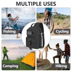 GMAK Fishing Backpack Tackle Sling Bag, Tactical Fishing Tackle Backpack with Rod & Gear Holder, Lightweight Outdoor Water-Resistant Tackle Gear Pack Shoulder Bags for Men Women, Black