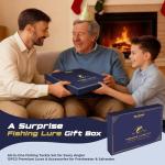 PLUSINNO Fishing Lures kit, Bass Fishing Lures for Freshwater，Fishing Gear Set 2025 Christmas Fishing Gifts for Men, Fishermen, Angler