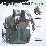 Piscifun Fishing Tackle Backpack with 4 Trays, Large Outdoor Storage Tackle Bag with Protective Rain Cover, VEIL Camouflage