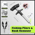 4 Layers Fishing Tackle Box, 605Pcs Fishing Gear Kit with Lures, Small Tool Kit Containing Gripper, Hook Remover, Plier, Accessories, Greeting Cards, Complete Fishing Box for Beginners, Adults