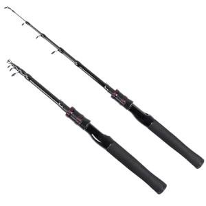 Telescopic Fishing Rod, Collapsible Fishing Rod Portable Spinning Pole for Saltwater and Freshwater, Carbon Fiber Lightweight and Compact Design (Full Extend 4.9 Feet)