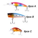 Aorace 20pcs Fishing Lures Kit Mixed Including Minnow Popper Crank Baits with Hooks for Saltwater Freshwater Trout Bass Salmon Fishing