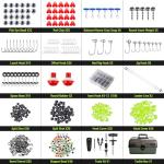 4 Layers Fishing Tackle Box, 605Pcs Fishing Gear Kit with Lures, Small Tool Kit Containing Gripper, Hook Remover, Plier, Accessories, Greeting Cards, Complete Fishing Box for Beginners, Adults