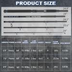 THKFISH 4 Piece/5 Piece Saltwater Travel Rod, Heavy Spinning Fishing Rod Portable Travel Surf Rod Carbon Fiber Saltwater Boat Fishing Rod 6’9”/7’9”/8’9” with Case Bag for Seawater Fish