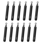 Fishfun 12Pcs Tungsten Drop Shot Weights Sinkers for Bass Fishing, Tungsten Dropshot Fishing Weights, Black Tie On Skinny, 1/8 oz