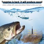 Fishfun 12Pcs Tungsten Drop Shot Weights Sinkers for Bass Fishing, Tungsten Dropshot Fishing Weights, Black Tie On Skinny, 1/8 oz