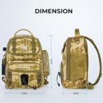 KastKing BaitSpace Standard Fishing Tackle Sling Bag, Water-resistant Backpack & Sling Pack for Bank, Wader & Boat Fishing, Rod & Beverage Holder, Adjustable Straps, Durable Nylon Fabric