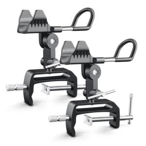 AVCMOTO 1/2 Pack Fishing Rod Holders for Boat, 360 Degree Adjustable Fishing Rod Holder with Enlarge Clamp, Aluminum Alloy, Suitable for Round /Square Tubular Hulls