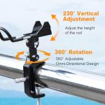 AVCMOTO 1/2 Pack Fishing Rod Holders for Boat, 360 Degree Adjustable Fishing Rod Holder with Enlarge Clamp, Aluminum Alloy, Suitable for Round /Square Tubular Hulls