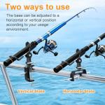 AVCMOTO 1/2 Pack Fishing Rod Holders for Boat, 360 Degree Adjustable Fishing Rod Holder with Enlarge Clamp, Aluminum Alloy, Suitable for Round /Square Tubular Hulls