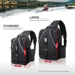 Piscifun Fishing Tackle Backpack with Rod & Gear Holder, Lightweight Outdoor Water-Resistant Fishing Shoulder Storage Bag, Black