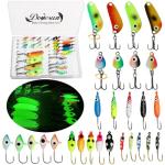 Dovesun Ice Fishing Jigs with Storage Box - 28pcs