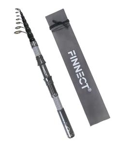 FINNECT Telescopic Fishing Rod - 1.8m / 5.9ft Lightweight 42T Carbon Fiber Portable Travel Rod for Freshwater River Fishing, Beginner & Kid Friendly