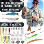 PLUSINNO Fishing Backpack with Tackle Boxes, Waterproof Fishing Sling Tackle Bag For Fishing Gear With Rod Holder, Fishing Gifts for Men With Fishing lures, Fishing pliers.