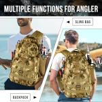 PLUSINNO Fishing Backpack with Tackle Boxes, Waterproof Fishing Sling Tackle Bag For Fishing Gear With Rod Holder, Fishing Gifts for Men With Fishing lures, Fishing pliers.