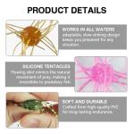 Eupheng Silicone Soft Dice Fishing Lures with Multiple Tentacles, Handmade Slow Sink Bass Fishing Soft Plastic Baits for Drop Shot, Finesse, Wacky Rig