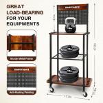 Ghosthorn Fishing Rod Holders for Garage Fishing Pole Holders Fishing Rack Hold up to 10 Rods Fishing rod Storage with Pegboard Hooks Fishing Rod Rack on wheels Fishing Pole Organizer Fishing Gear
