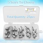 Fishing Weights Sinkers Kit, 25pcs 5 Sizes Bass Casting Drop Shot Weights Lead Fishing Weights Fishing Assortment for Saltwater Freshwater Fishing
