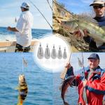 Fishing Weights Sinkers Kit, 25pcs 5 Sizes Bass Casting Drop Shot Weights Lead Fishing Weights Fishing Assortment for Saltwater Freshwater Fishing