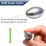 26PCS Egg Weights Egg Fishing Sinkers Lead Weights Catfish Weights Slide Sinkers for Fishing Line Assortment