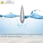 Drop Shot Fishing Weights Sinkers Teardrop Weights Bass Fishing Sinkers for Freshwater Saltwater Fishing Gear 1oz to 8oz