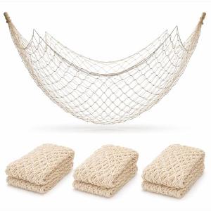 Natural Cotton Fish Net Decor - 3 Pack
