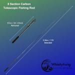 Whistytwig Carbon Fiber Telescopic Fishing Rod - Easy Travel & Storage - Collapsible Telescoping Design - Ideal for Saltwater & Freshwater - Lightweight Portable Fishing Pole (Midnight 3.36m)
