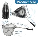 Foldable Triangular Fishing Net - Sturdy Mesh & Aluminum Handle, Fishing Landing Net for Family Fishing Trips & Camping