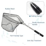 Foldable Triangular Fishing Net - Sturdy Mesh & Aluminum Handle, Fishing Landing Net for Family Fishing Trips & Camping