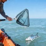 Foldable Triangular Fishing Net - Sturdy Mesh & Aluminum Handle, Fishing Landing Net for Family Fishing Trips & Camping