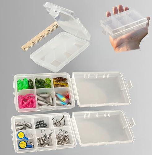 Pocket Fishing Tackle Storage Box-Organizer for Speed Clips/Steel Hooks/Weights/Sinkers/Swivels/Pre-Rigged Swimbaits/Jointed, Grub Baits-for Bass, Trout (Pack of 3)