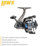 Lew’s American Hero Spinning Fishing Reel, Size 200 Reel, 4+1 Bearings, 6.2:1 Gear Ratio, Graphite Frame, Speed Gears, Speed Lube, Gray/Black/Blue