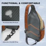 MYDAYS Fishing Sling Tackle Storage Bag, Lightweight Outdoor Sling Tackle Backpack for Fishing Gear and Equipment (Khaki)