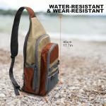 MYDAYS Fishing Sling Tackle Storage Bag, Lightweight Outdoor Sling Tackle Backpack for Fishing Gear and Equipment (Khaki)