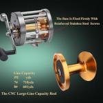 SAMOLLA Baitcasting Fishing Reel 44-66 LB Max Drag, Saltwater Round Baitcaster Reel with Aircraft Aluminum CNC Body, 2.8:1/4.4:1 Gear Ratio & 5+1/7+1 Bearings Trolling Reel for Tuna, Salmon, Marlin