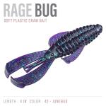 Strike King Rage Bug Fishing Lure, Soft Plastic Craw, Junebug, 4-Inches, 7-Pack