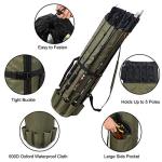 LEADALLWAY Fishing Rod Bag Durable Folding Oxford Fabric Fishing Tackle Carry Case Bag Multifunction Large Capacity Waterproof Fishing Rod Case Holds 5 Poles