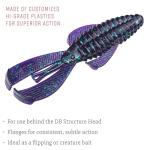 Strike King Rage Bug Fishing Lure, Soft Plastic Craw, Junebug, 4-Inches, 7-Pack