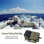 LEADALLWAY Fishing Rod Bag Durable Folding Oxford Fabric Fishing Tackle Carry Case Bag Multifunction Large Capacity Waterproof Fishing Rod Case Holds 5 Poles