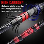 Sougayilang Portable Telescopic Fishing Rod with Carbon Fiber Material and Precision Carved Reel Seat - Suitable for Saltwater and Freshwater Fishing