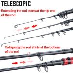 Sougayilang Portable Telescopic Fishing Rod with Carbon Fiber Material and Precision Carved Reel Seat - Suitable for Saltwater and Freshwater Fishing