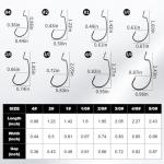 FishTrip 50pcs EWG Fishing Hooks, Bass Fishing Hooks, Offset Worm Hooks, Texas Rig Hooks, Live Bait Hooks, Size 1/0
